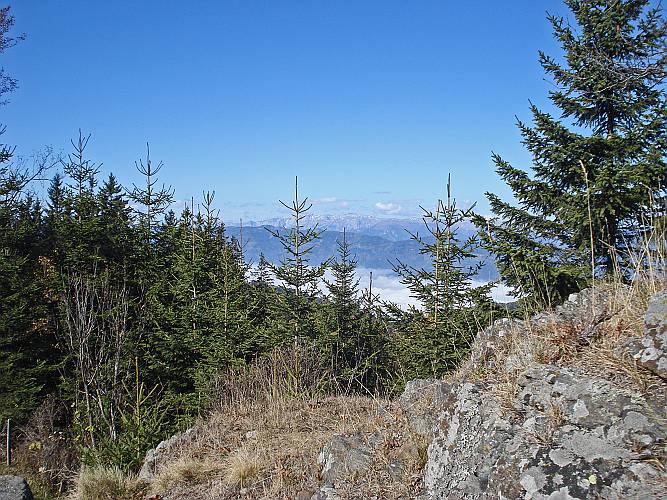 37 Bei der Kammwanderung immmer wieder ein Blick zu den hohen Bergen